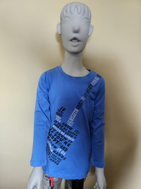 Licha's boys | Blauw shirt | Letter gitaar opdruk