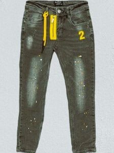 Icon | Grijs met gele accenten | Slim fit