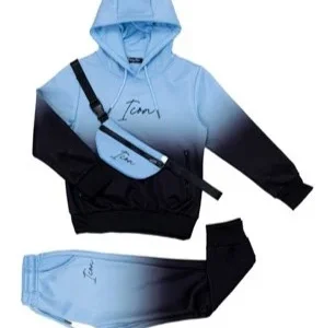 Icon | Trainingspak | 3 delig | Zwart blauw ombre