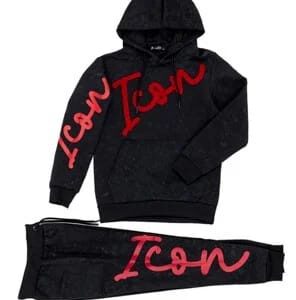 Icon| Trainingspak| 2 delig| rood grijs|